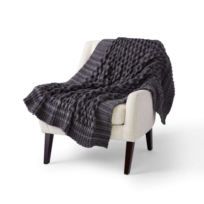 Bernat Honeycomb Knit Blanket Knit Blanket made in Bernat Wavelength yarn