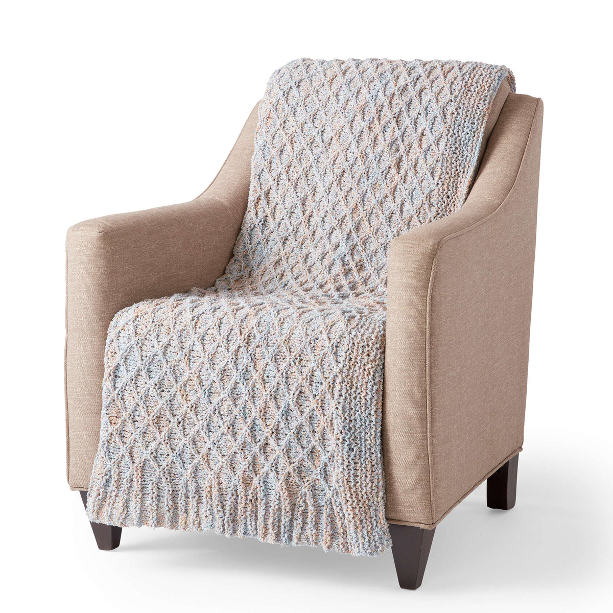 Knit Blanket made in Bernat Tweedie yarn
