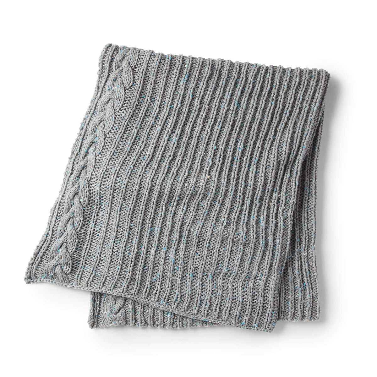 Knit Blanket made in Bernat Softee Chunky Tweeds yarn