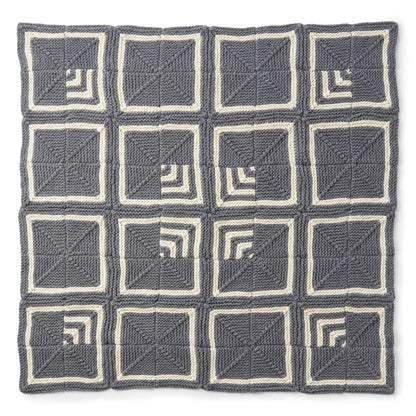 Bernat Deco Squares Knit Blanket Knit Blanket made in Bernat Softee Chunky yarn