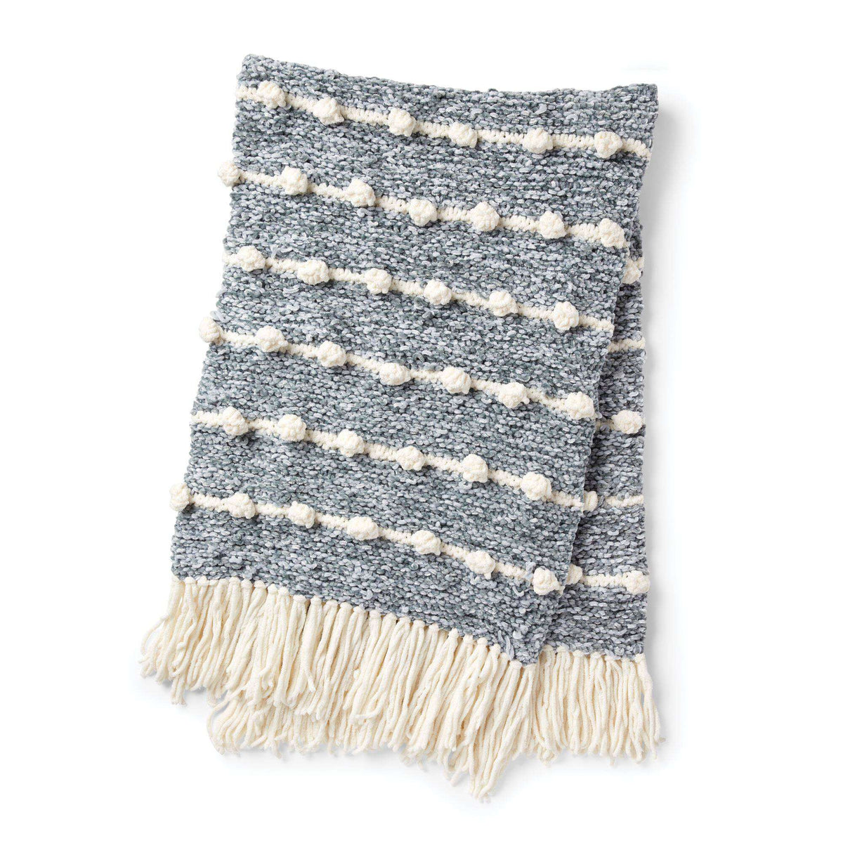 Knit Blanket made in Bernat Velvet yarn