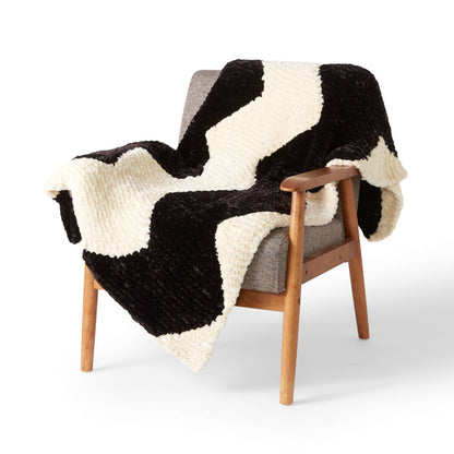 Bernat Chevron Inspired Knit Blanket Knit Blanket made in Bernat Velvet Plus yarn