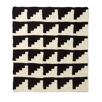 Bernat Geometric Knit Blanket Knit Blanket made in Bernat Blanket yarn