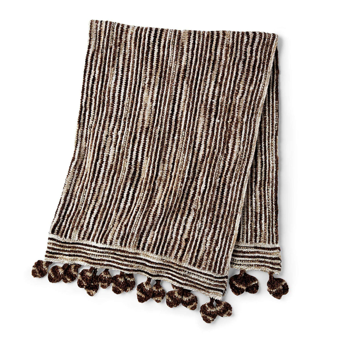 Knit Blanket made in Bernat Crushed Velvet yarn