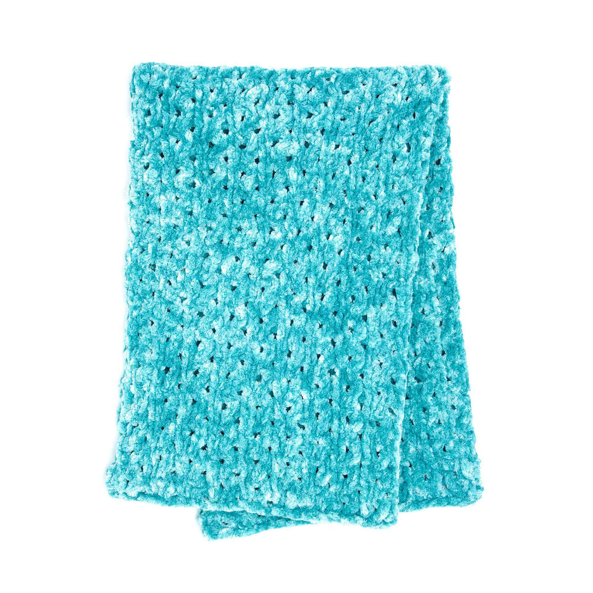 Knit Blanket made in Bernat Velvet Plus yarn