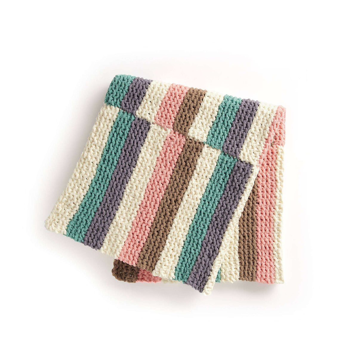 Knit Blanket made in Bernat Baby Blanket yarn
