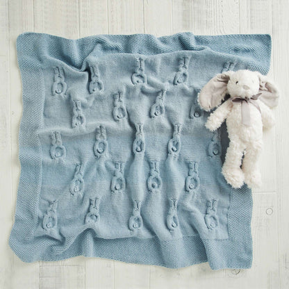 Bernat Knit Snuggle Bunny Blanket Knit Blanket made in Bernat Bundle up yarn