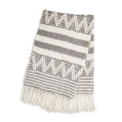 Bernat Mosaic Stripe and Chevron Knit Blanket Knit Blanket made in Bernat Blanket Sparkle yarn