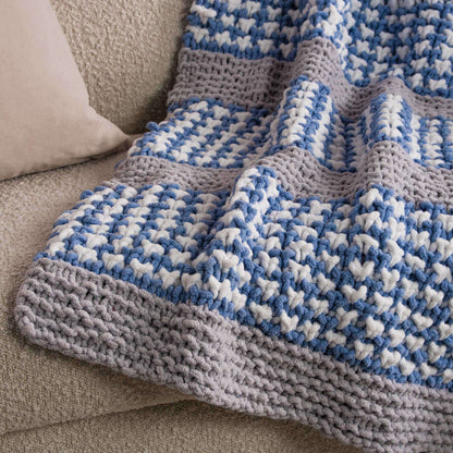 Bernat Sparkle Dots and Ridges Knit Blanket Knit Blanket made in Bernat Blanket Sparkle yarn