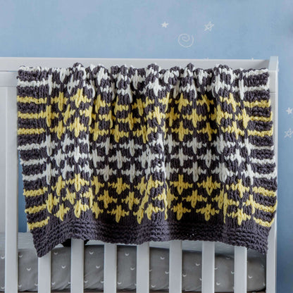Bernat Starry Night Knit Baby Blanket Knit Blanket made in Bernat Baby Blanket Sparkle yarn