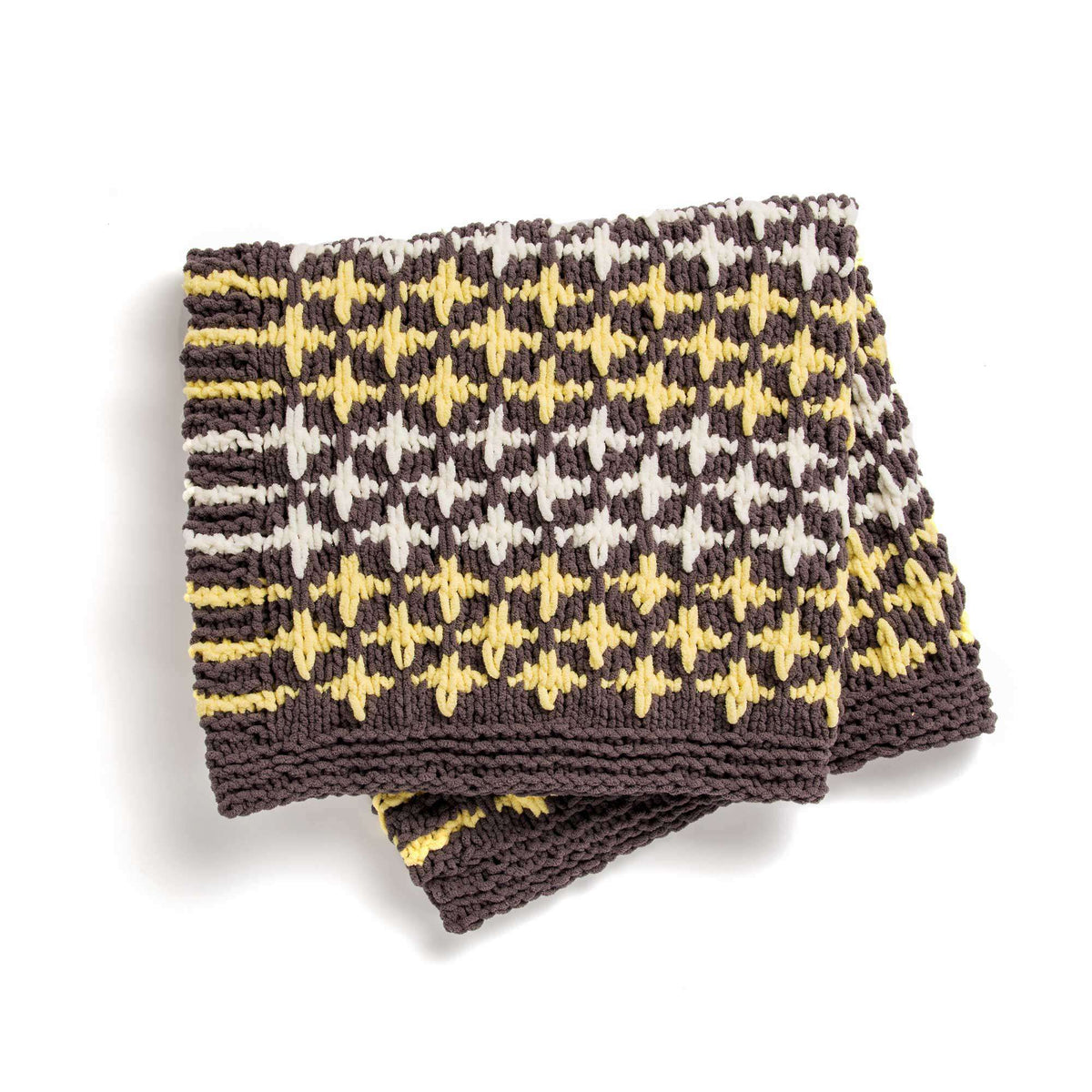 Knit Blanket made in Bernat Baby Blanket Sparkle yarn