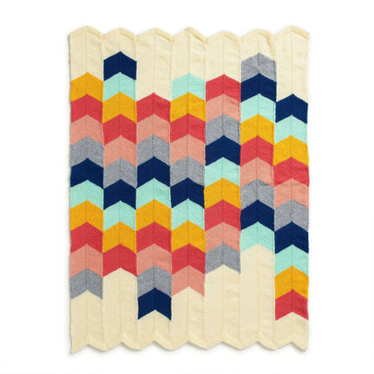 Bernat Chevron Panel Knit Baby Blanket Knit Blanket made in Bernat Softee Baby yarn