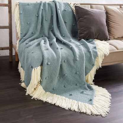Bernat Fringey Bobbles Knit Blanket Knit Blanket made in Bernat Bounce Back yarn