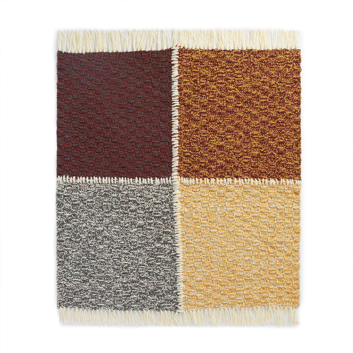 Knit Blanket made in Bernat Bounce Back yarn