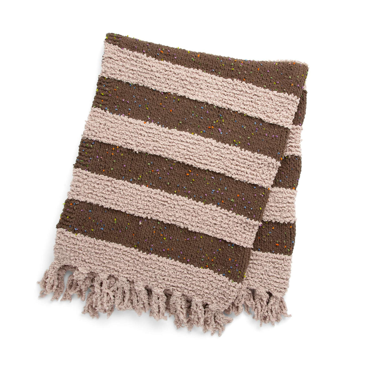Knit Blanket made in Bernat Blanket Confetti yarn