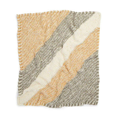 Bernat O'Go Soothing Stripes Knit Blanket Knit Blanket made in Bernat Blanket O'Go yarn