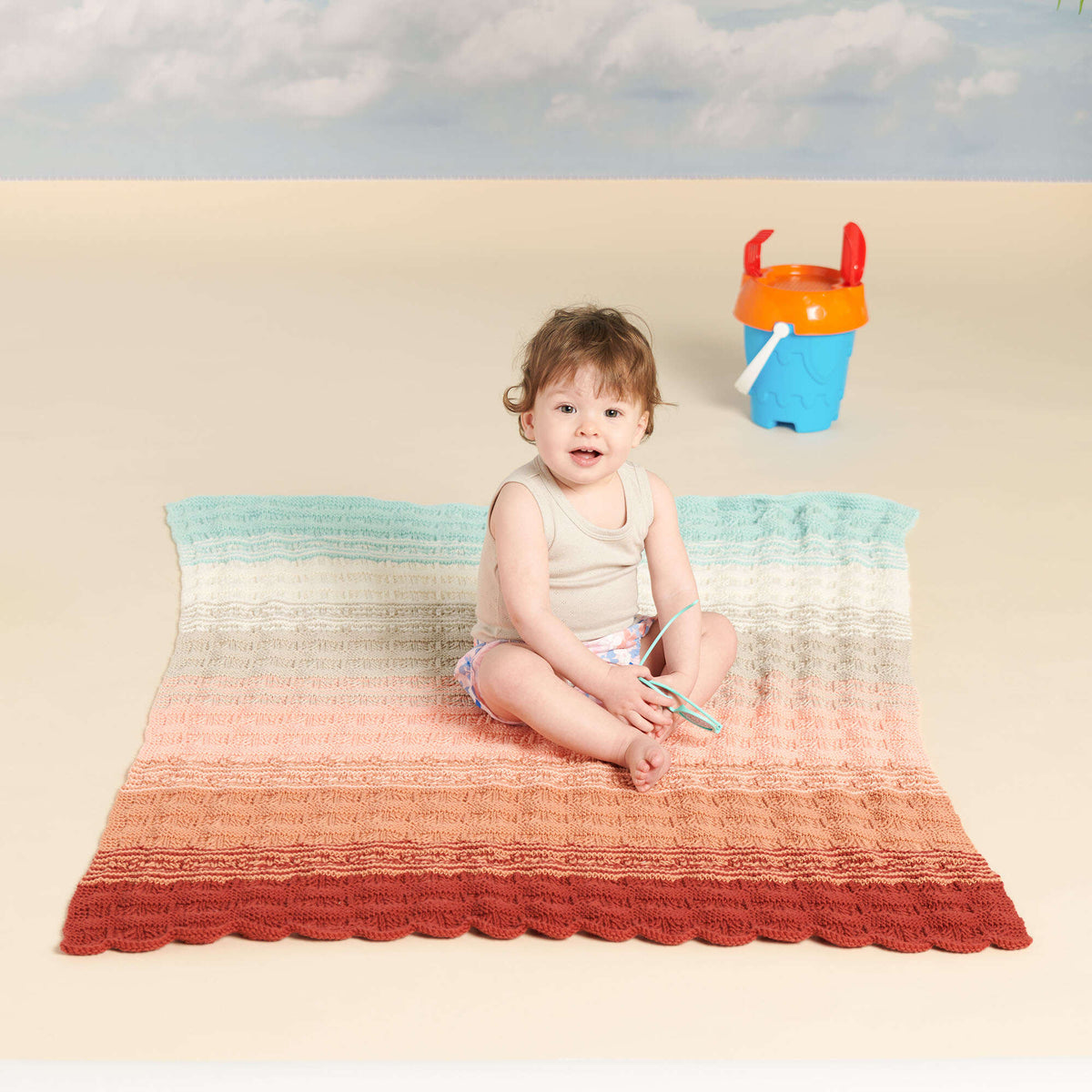 Knit Blanket made in Bernat Softee Baby Cotton yarn