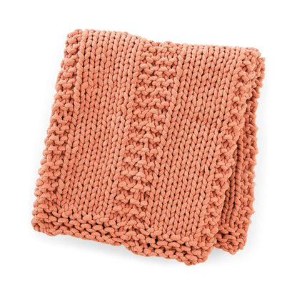 Bernat Straight Up Knit Blanket Knit Blanket made in Bernat Plush Big yarn