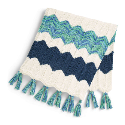 Bernat Forever Fleece Chevron Knit Blanket Knit Blanket made in Bernat Forever Fleece yarn