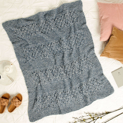 Bernat Knit Tufted Texture Blanket Knit Blanket made in Bernat Blanket Speckle yarn
