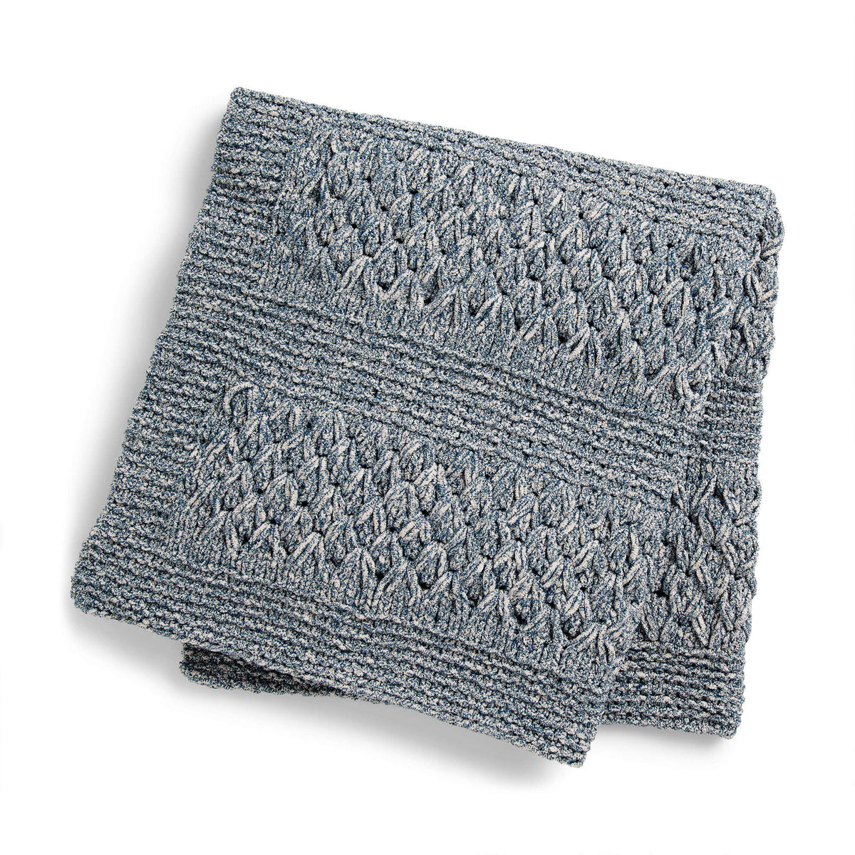 Knit Blanket made in Bernat Blanket Speckle yarn