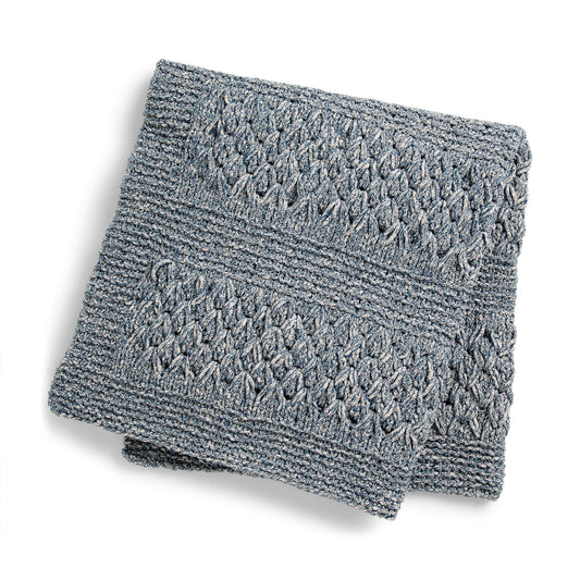 Knit Blanket made in Bernat Blanket Speckle yarn