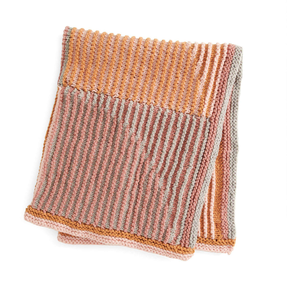 Knit Blanket made in Bernat Forever Fleece yarn