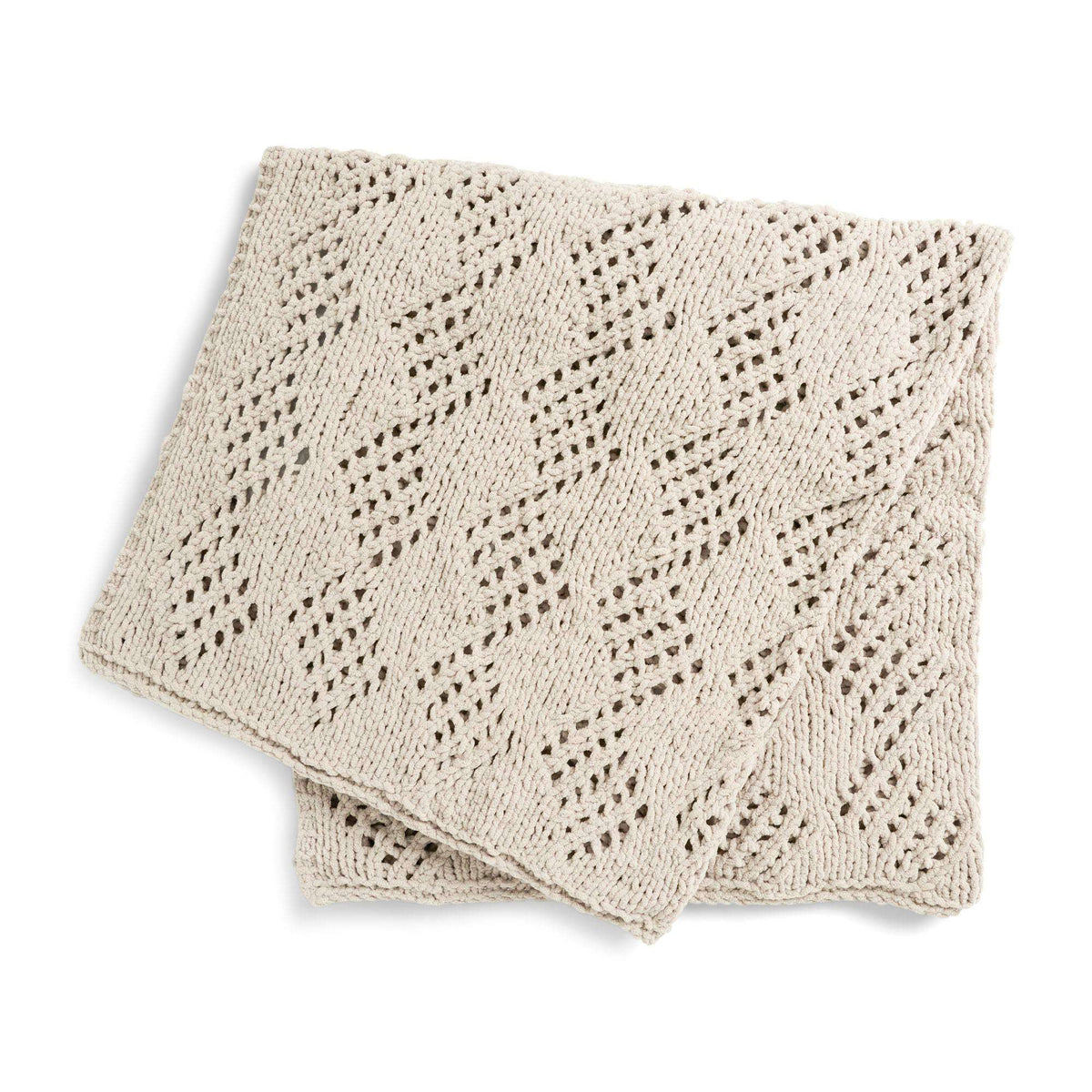 Knit Blanket made in Bernat Blanket yarn