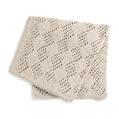 Bernat Harlequin Eyelet Knit Blanket Knit Blanket made in Bernat Blanket yarn