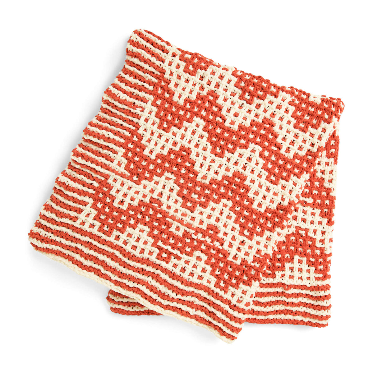 Knit Blanket made in Bernat Blanket yarn