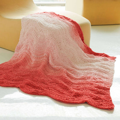 Bernat Gradation Variation Knit Chevron Blanket Knit Blanket made in Bernat Blanket Perfect Phasing Yarn