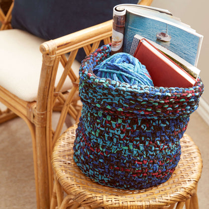 Bernat Boho Knit Basket Knit Basket made in Bernat Blanket yarn