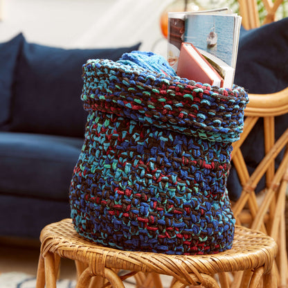 Bernat Boho Knit Basket Knit Basket made in Bernat Blanket yarn