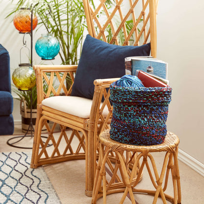 Bernat Boho Knit Basket Knit Basket made in Bernat Blanket yarn