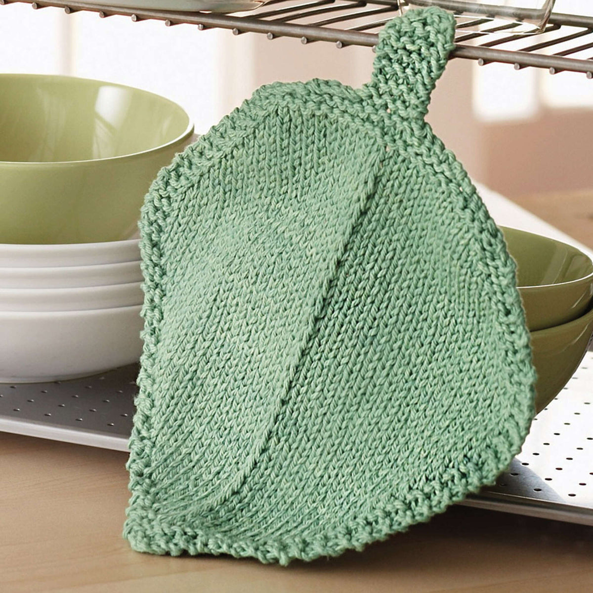 Knit Dishcloth made in Bernat Handicrafter Cotton yarn