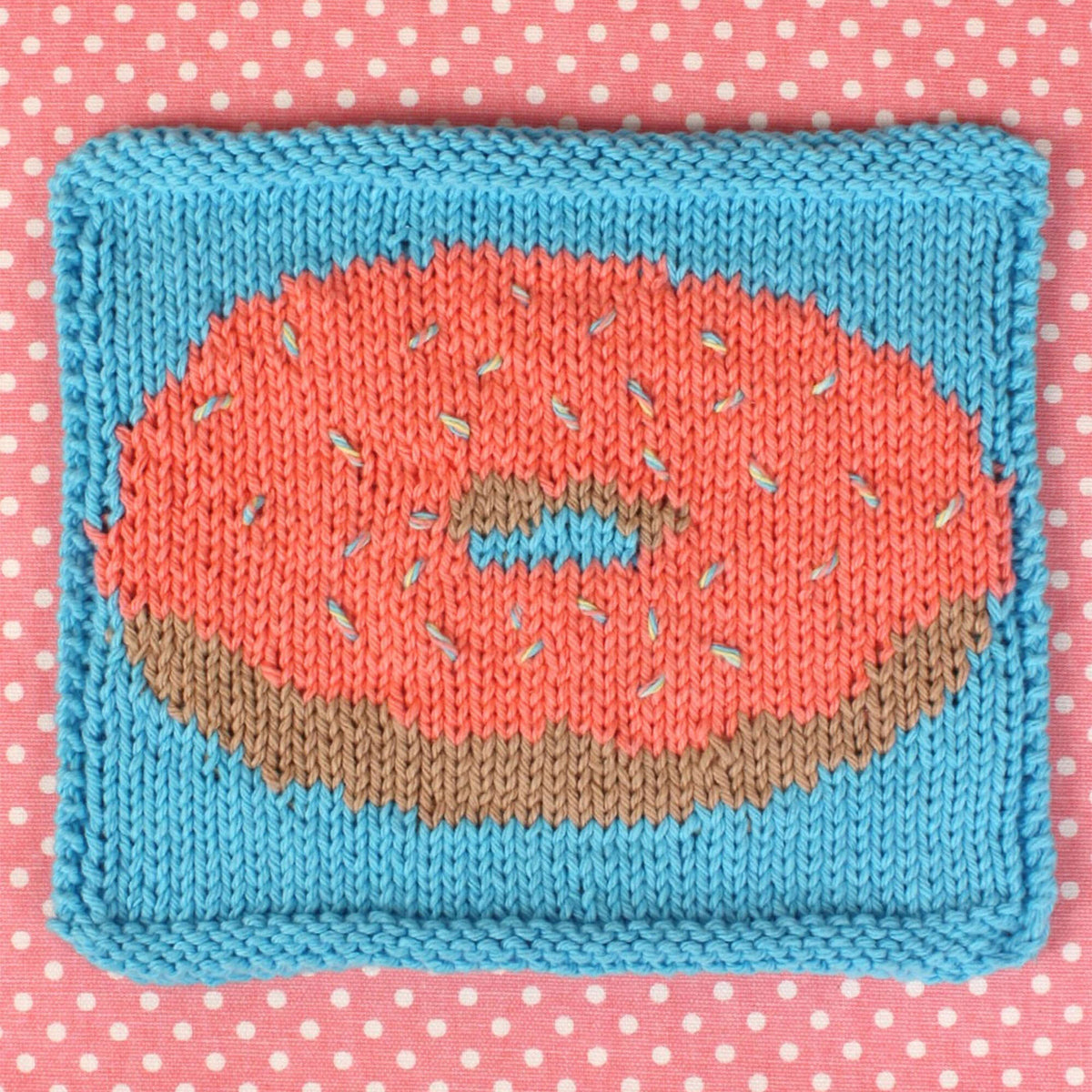 Knit Dishcloth made in Bernat Handicrafter Cotton yarn