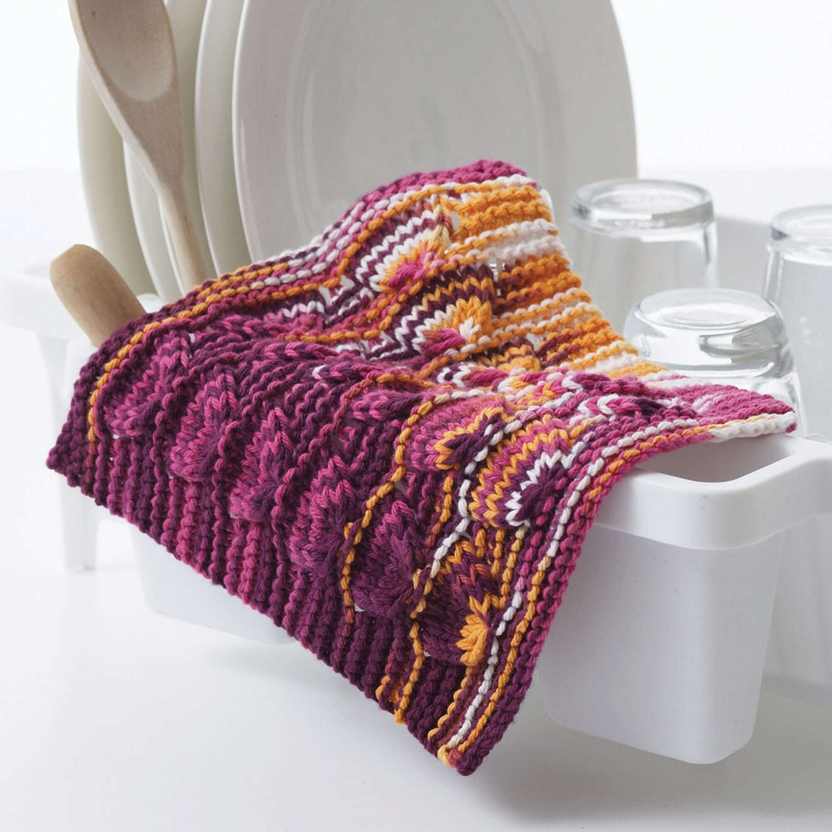 Knit Dishcloth made in Bernat Handicrafter Cotton yarn