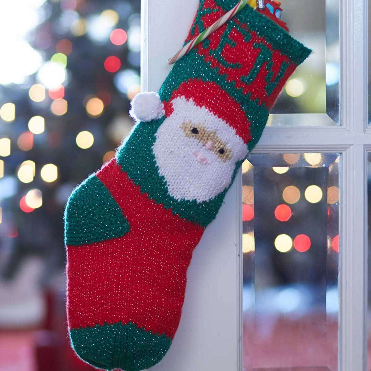 Knit Holiday made in Bernat Satin  yarn