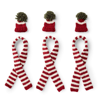 Bernat Knit Toque and Scarf Bottle Toppers Knit Holiday made in Bernat Super Value yarn