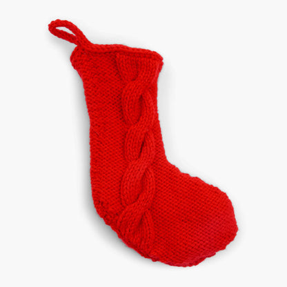 Bernat Knit Cabled Stocking Knit Stocking made in Bernat Softee Chunky yarn