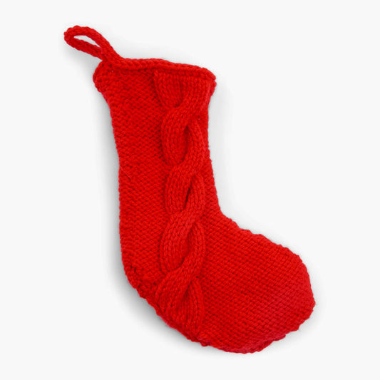 Knit Stocking made in Bernat Softee Chunky yarn