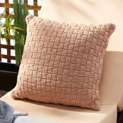 Bernat Basketweave Knit Pillow Knit Pillow made in Bernat Maker Outdoor yarn