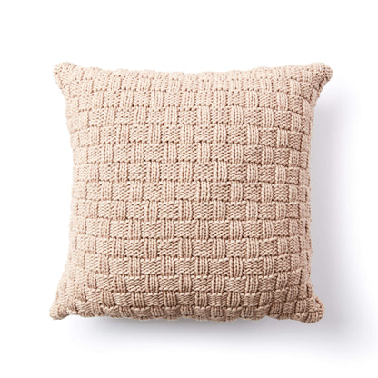 Bernat Basketweave Knit Pillow Knit Pillow made in Bernat Maker Outdoor yarn