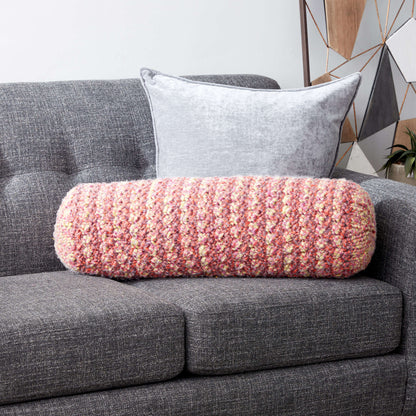 Bernat Textured Stripe Knit Bolster Pillow Single Size