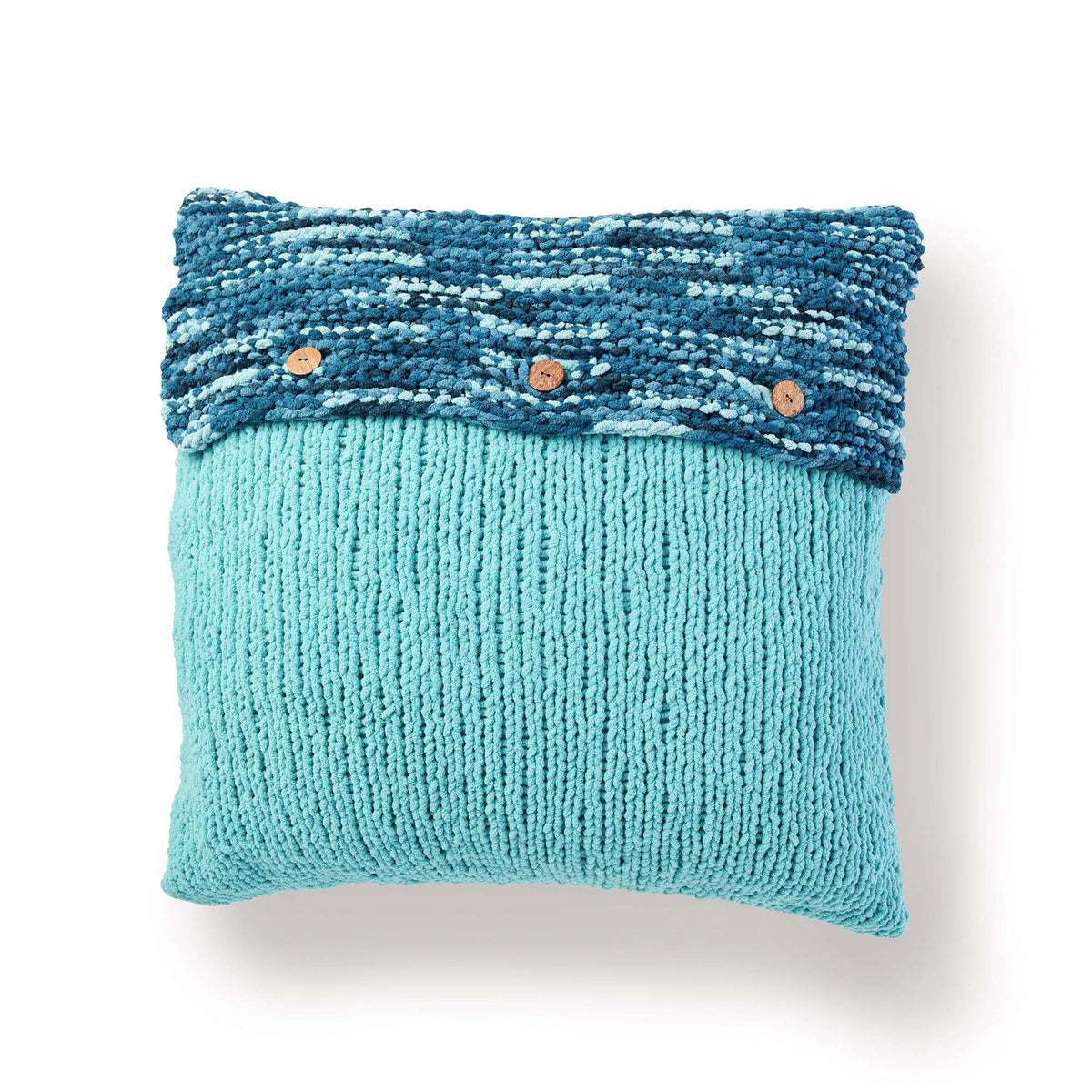 Knit Pillow made in Bernat Blanket yarn