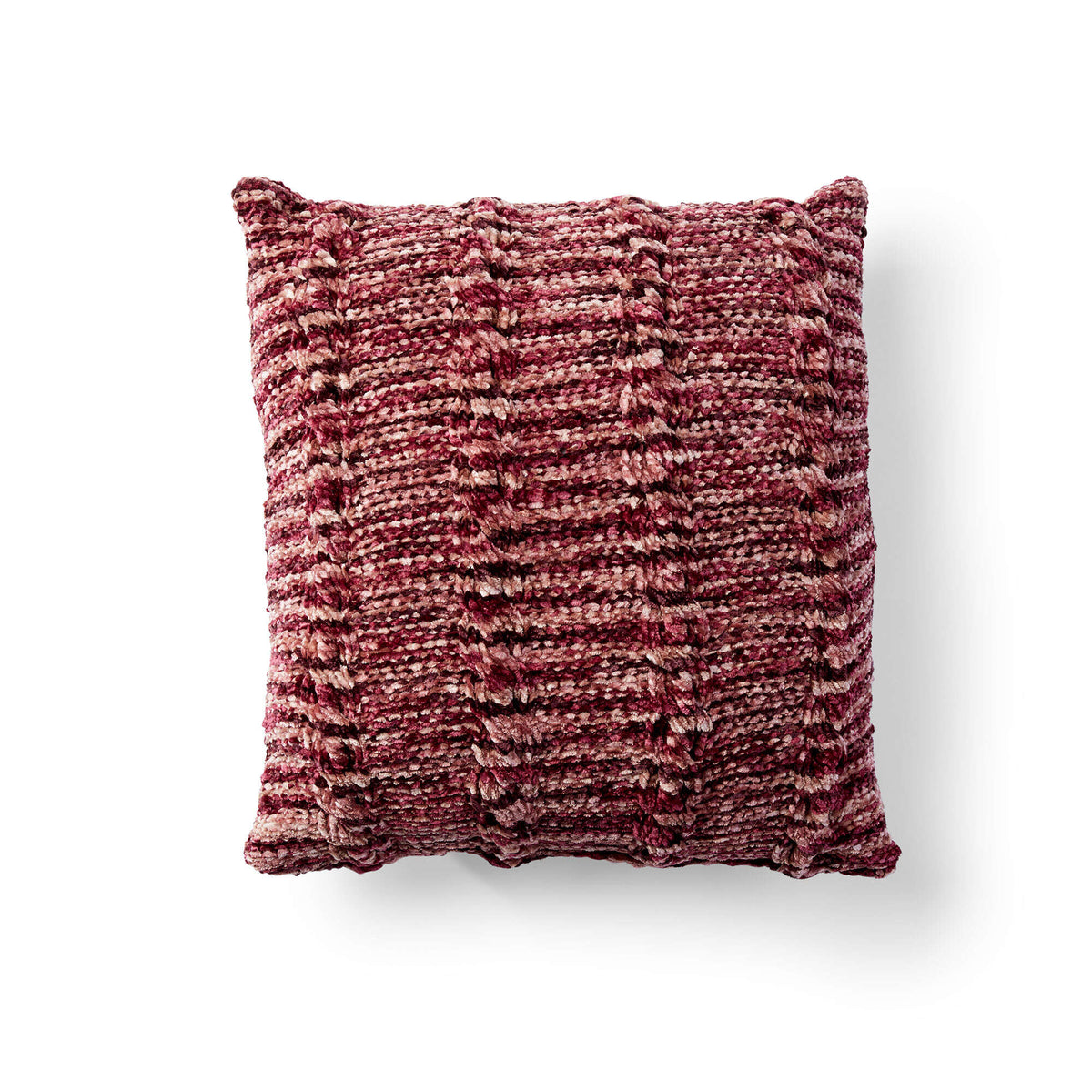 Knit Pillow made in Bernat Crushed Velvet yarn