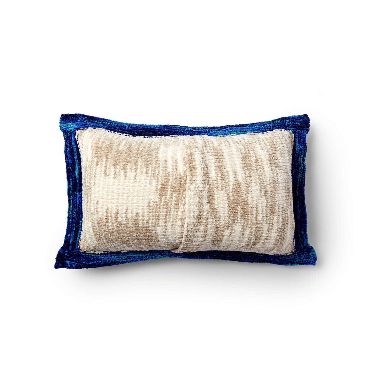 Knit Pillow made in Bernat Crushed Velvet yarn