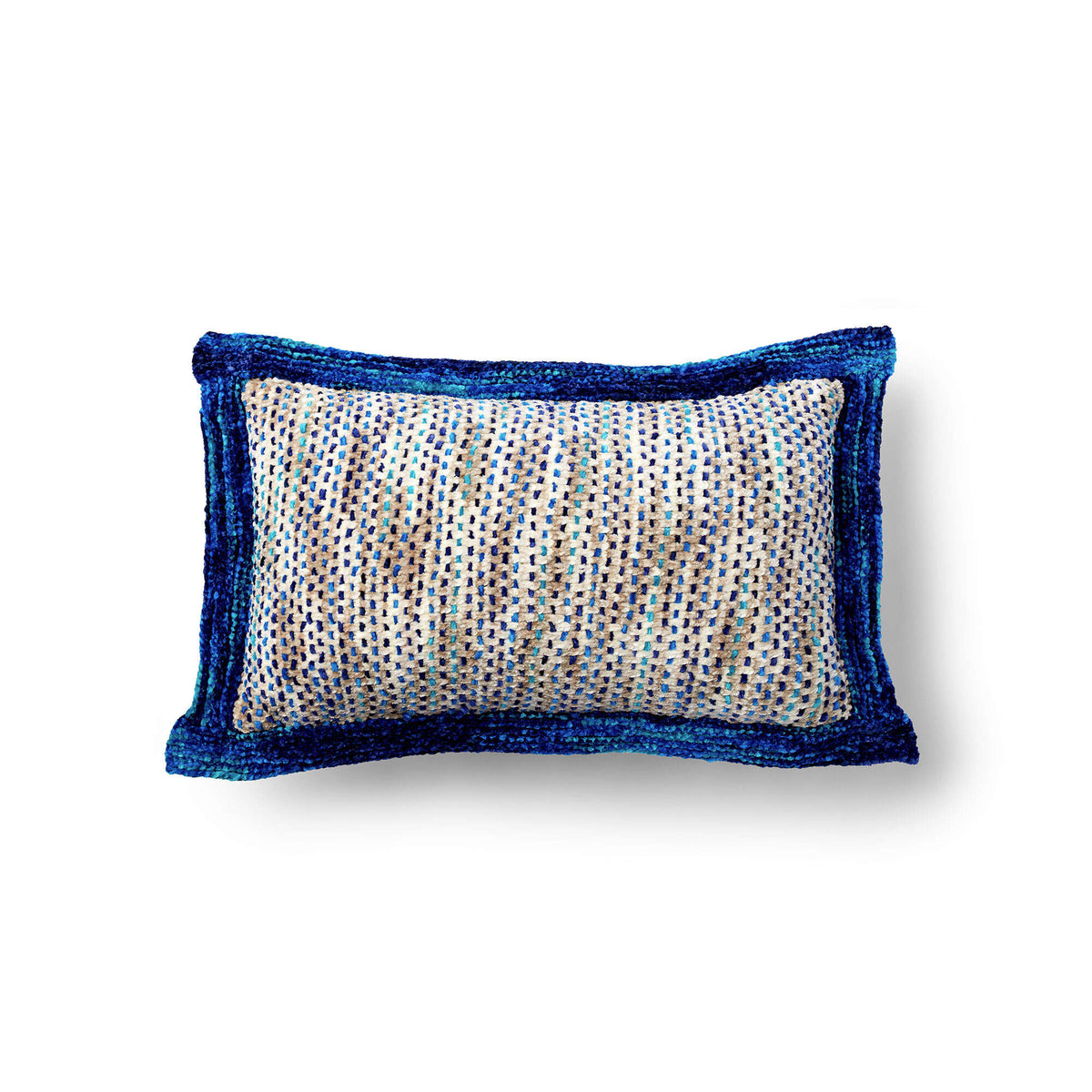 Knit Pillow made in Bernat Crushed Velvet yarn