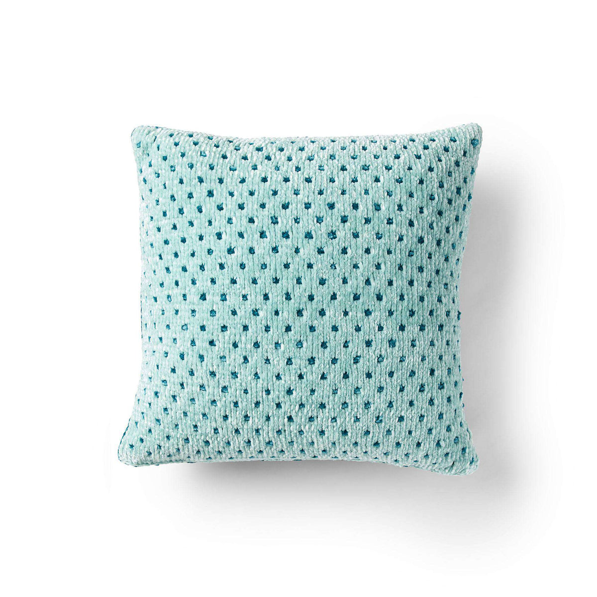 Knit Pillow made in Bernat Velvet yarn