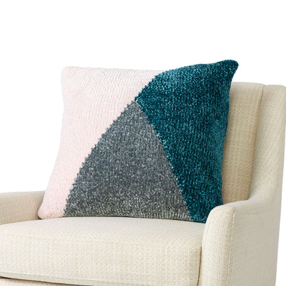 Bernat Knit Any Angle Pillow Knit Pillow made in Bernat Velvet yarn